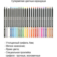 Карандаши 24 цвета "Blackwood Artmate" круглые дерево, металл 43568 от магазина "Карандаш"