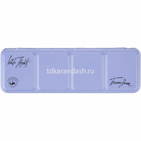 Краски акварельные 21 цвет "Белые ночи" 2,5мл кюветы с палитрой в металлическом пенале 191201564 от магазина "Карандаш"