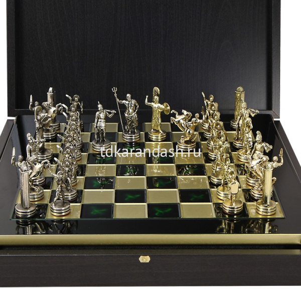 Шахматный набор "Троянская война" 36х36см дерево/металл (фигуры золото/серебро) MP-S-4-36-GRE от магазина "Карандаш"
