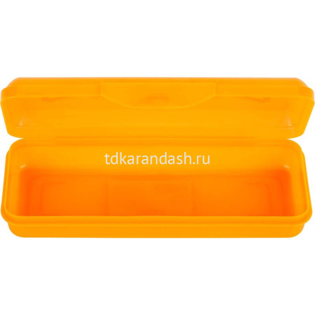 Пенал "Цветик" 20,5х7,5х4см прямоугольный, одностворчатый, оранжевый, пластик 171315 от магазина "Карандаш"