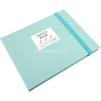 Скетчбук А5 14,5х21см 40л 140г/м2 "Free hand. Голубой" на резинке, склейка, 7БЦ матовая ламинация от магазина "Карандаш"