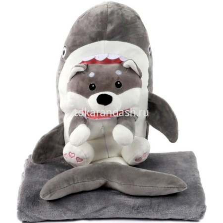 Акула 55см с хаски, с пледом внутри XM24866 от магазина "Карандаш"