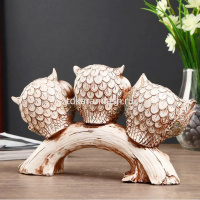 Сувенир "Три совы на ветке" 25х15см полистоун Y10367-24 от магазина "Карандаш"