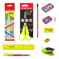 Набор настольный "Mini Desk. Neon Solid" 18,5х10,5х24см 13 предметов, вращающийся, пластик, желтый от магазина "Карандаш"