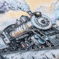 Альбом для рисования и худож.работ А4 10л "Паровоз в горах" 220г/м2 склейка жесткая подложка от магазина "Карандаш"