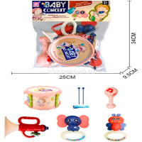 Набор музыкальных инструментов 3шт. 30х24см + погремушки 2шт. 13см пластик LT251469 от магазина "Карандаш"