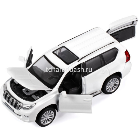 Машина "Land Cruiser Prado" белая, инерционная, металл 17,5см (свет, звук, откр.двери) JB1251319 от магазина "Карандаш"