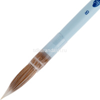 Кисть колонок/белая синтетика круглая №8 короткая ручка "Белые ночи" 239451711 от магазина "Карандаш"