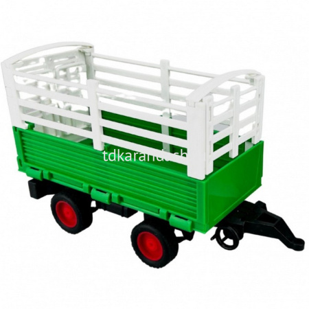 Трактор с прицепом "Ферма" инерционный на батарейках, пластик 37х12х9см (свет, звук) WY900H от магазина "Карандаш"