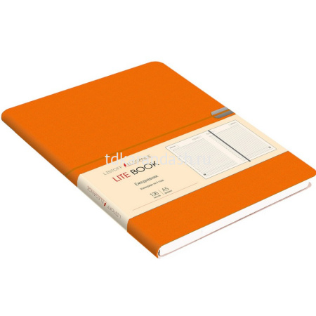Ежедневник недатированный А5 "Lite book" 272стр. оранжевый, искусственная кожа, ляссе ЕИКЛБ52013603
