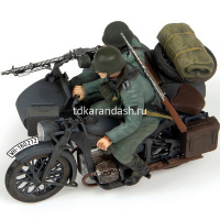 Модель "Немецкий мотоцикл Zundapp K800 с коляской и экипажем" 6,2см 108 деталей 1/35 3717 от магазина "Карандаш"
