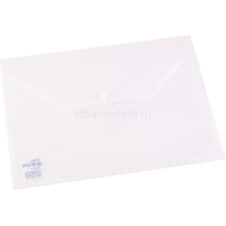 Папка-конверт на кнопке А4 полипропилен 0,18мм прозрачная E5501