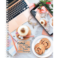 Тетрадь А5 96л клетка "Время для кофе" на спирали 4 дизайна 063015 от магазина "Карандаш"