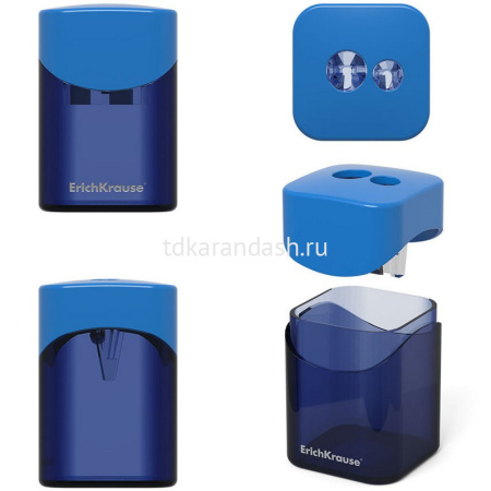 Точилка 2 отв. "Wave Classic" 38х57х38мм с контейнером, пластк, 2 цвета корпуса 21835 от магазина "Карандаш"