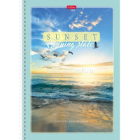 Тетрадь А4 80л клетка "Закаты" жесткая подложка на гребне 4 дизайна 80Т4тВ1гр/066121 от магазина "Карандаш"