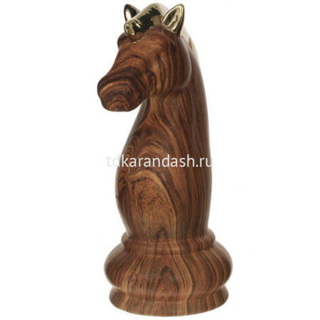 Фигурка декоративная "Шахматный конь" темно-коричневый 16х13х28см керамика 758850