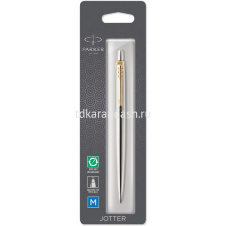 Ручка РШ "Parker Jotter Stainless Steel GT K691" М синяя в блистере 1953206 от магазина "Карандаш"