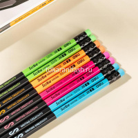 Карандаш чернографитный "Scribe" 2B, с ластиком, шестигранный, ассорти EC019-2B от магазина "Карандаш"