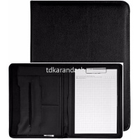 Папка на молнии "Лидер" 34х26х2см 1 отделение, с планшетом, экокожа, черная 129 от магазина "Карандаш"
