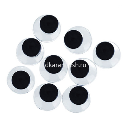 Декоративные элементы глазки подвижные д.7мм, 10шт черные на клеевой основе Y4331-16