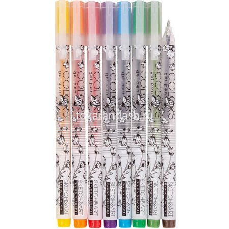 Набор гелевых ручек 8цв 0,5мм "Sketch&Art. Uni Write. Colors" корпус Soft Touch 20-0306 от магазина "Карандаш"