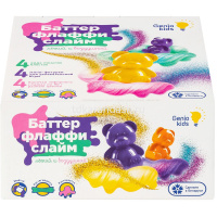 Набор слаймов "Мялка-жмялка" зефирная 4шт. (блёски, 4 мини-фигурки мишек ) SLI37 от магазина "Карандаш"