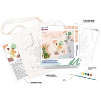 Раскраска на сумке "Флористическая абстракция" (шоппер 35х40см, краски 5шт., кисть) RWCB-005 от магазина "Карандаш"