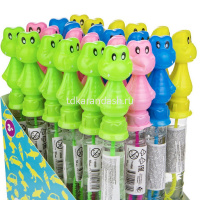 Мыльные пузыри "Крокодил" 25см, 3 отверстия, 4 цвета PS2441 от магазина "Карандаш"