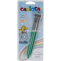 Ручка шариковая 10-ти цветная 1мм, автомат, цвет корпуса ассорти 41500 от магазина "Карандаш"