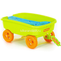 Тележка №3 36х24,5х17см с ручкой 34см пластик, 2 цвета 76786 от магазина "Карандаш"