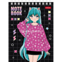 Блокнот А6 40л "Неко. Тян аниме" клетка, на спирали УФ-лак 6 дизайнов 080468 от магазина "Карандаш"