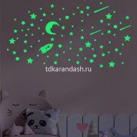 Наклейки интерьерные 20х20см 11 видов, светятся в темноте Y9245-19 от магазина "Карандаш"