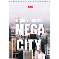 Блокнот А5 80л "Megacity" клетка жесткая подложка на гребне 80Б5B1гр/004882 от магазина "Карандаш"