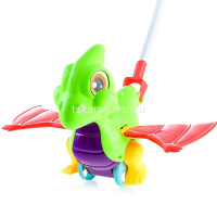 Каталка на палочке "Динозавр" 23х12х22см на батарейках, пластик (машет крыльями) D0360 от магазина "Карандаш"