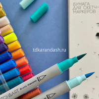 Набор капиллярных ручек 48цв 0,4мм "Sketch&Art" двусторонние трехгранные, линер/кисть 22-0101 от магазина "Карандаш"