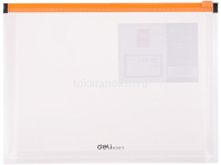 Папка на молнии А4 0,18мм прозрачная с расширением, 4 цвета молнии Е38975 от магазина "Карандаш"