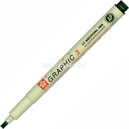Ручка капиллярная "Pigma Graphic 3" 3мм черная XSDK3#49