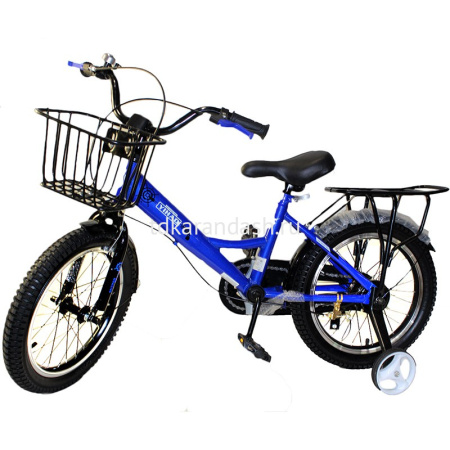 Велосипед 16" Yihao, синий, крылья, багажник хром, корзина, звонок YH02