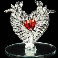 Сувенир "Сердце с голубями" 5,5см стекло, 4 цвета Y233-13 от магазина "Карандаш"