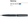 Ручка шариковая "Sienna" 1,0мм синяя, автомат, синий металлический корпус 20-0222 от магазина "Карандаш"