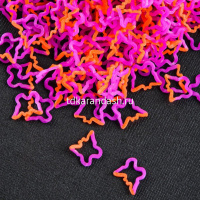 Резиночки для плетения "Бабочки" 200шт с крючком и зажимами неоновые 6 цветов Y2765-15/Y2010-14 от магазина "Карандаш"