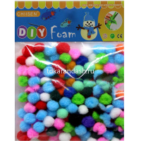 Набор помпоны пушистые 10мм, 150шт, цвет ассорти Y10872-24 от магазина "Карандаш"