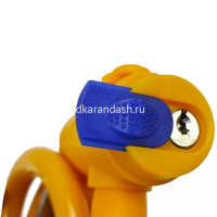 Замок противоугонный 800мм, 12мм, трос, 2 ключа, желтый 890525-8 от магазина "Карандаш"