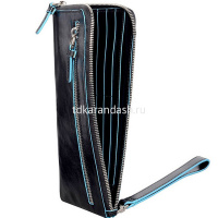 Мультипортмоне "Blue Square" 22,5х11,5х1,5см, 1 отделение, черный, натуральная кожа AC2648B2/N от магазина "Карандаш"