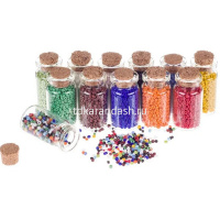 Набор бисера 2мм 12 цветов матовый крашенный с блеском SGB №3 от магазина "Карандаш"