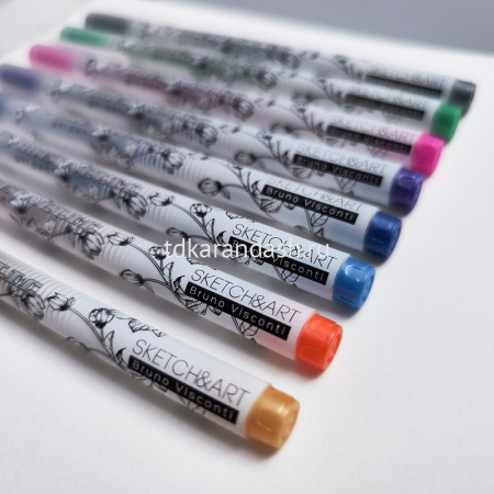 Набор гелевых ручек 8цв 0,8мм "Sketch&Art. Uni Write. Metallic" чернила металлик, корпус Soft Touch от магазина "Карандаш"