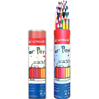 Карандаши 24 цвета шестигранные дерево, в тубусе-подставке 9801-24 от магазина "Карандаш"