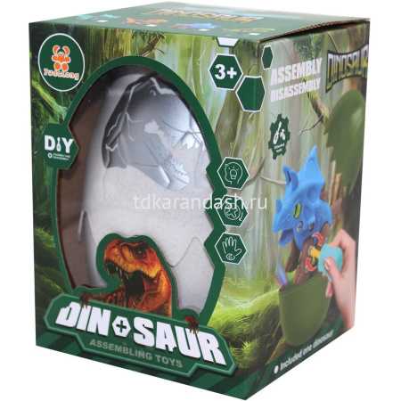 Конструктор "Динозавр" 16см в яйце, с отверткой, пластик 2312222/6611-5