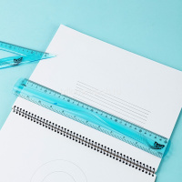 Набор 4 предмета гибкий голубой (линейка 30см, 2 треугольника 9/13см, транспортир 10см) пластик от магазина "Карандаш"