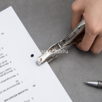 Дырокол 8л 1-отв, d-6мм, металл, серебро E0114 от магазина "Карандаш"